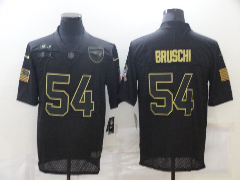 Men New England Patriots 54 Bruschi Black Nike Limited Vapor Untouchable NFL Jerseys